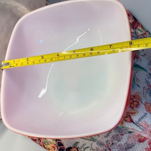 Vintage Pyrex 1950s Red Square Hostess Dish 1.5 Qt - Picture 6 of 15